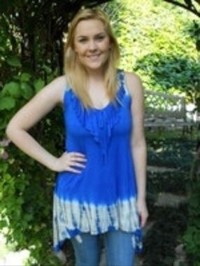 Tie Dye by Pure Intent Royal Blue & White Hand-Dyed Tunic Tank - Small